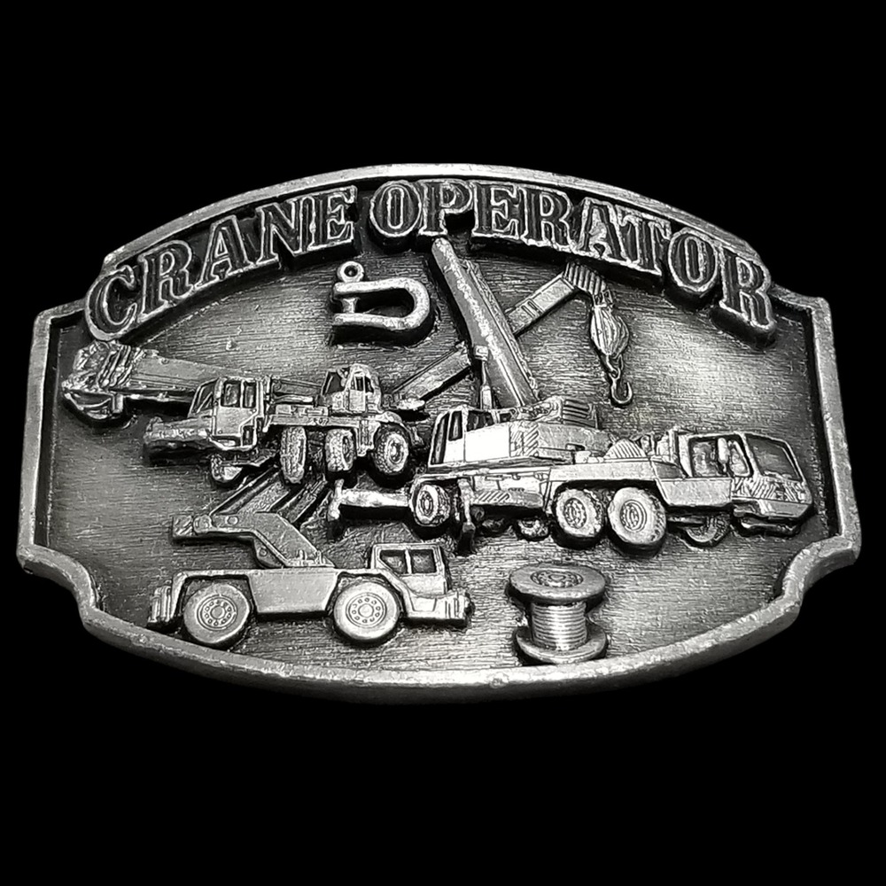 Crane Operator Belt Buckle Construction Heavy Equipment Trade Specialties Pewter - Picture 3 of 9